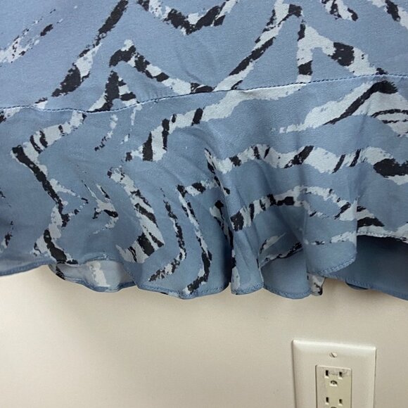 Parker Silk Long Sleeve Ruffle Mini Dress Size 18 Arctic Tiger Print Summer Boho - Picture 10 of 15